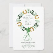 Invitation Fête des mariées de couronnes shamrock et Gold Hor (Devant)