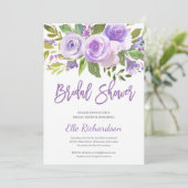 Invitation Fête des mariées de couronnes violettes rustique m (Debout devant)