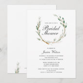 Invitation Fête des mariées de courroie d'aquarell (Devant / Derrière)