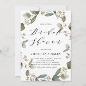 Invitation Fête des mariées de courroie d'Eucalyptus à aquare (Devant)