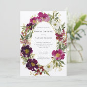 Invitation Fête des mariées de courroie rose foncé violet (Debout devant)