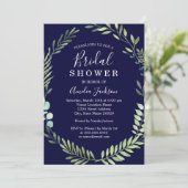 Invitation Fête des mariées de courroie verte marine (Debout devant)