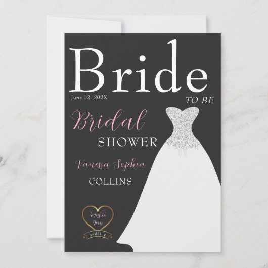 Invitation Fête des mariées de couverture de magazine Chic (Devant)