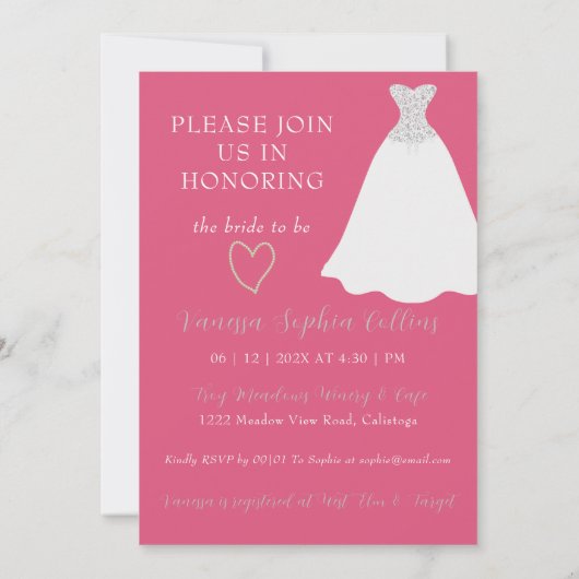 Invitation Fête des mariées de couverture de magazine Chic (Dos)