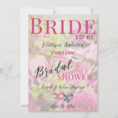 Invitation Fête des mariées de couverture du magazine floral (Devant)