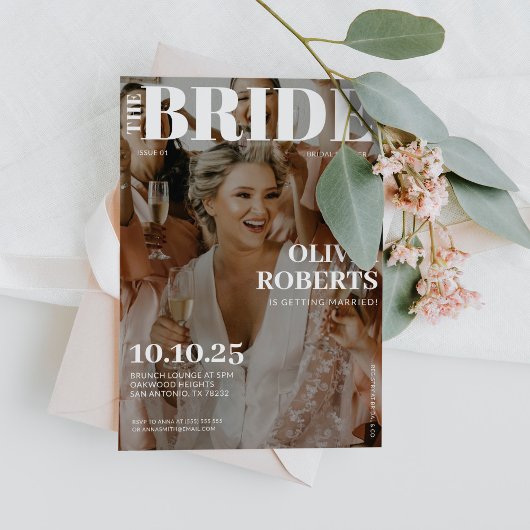 Invitation Fête des mariées de couverture du magazine photo m