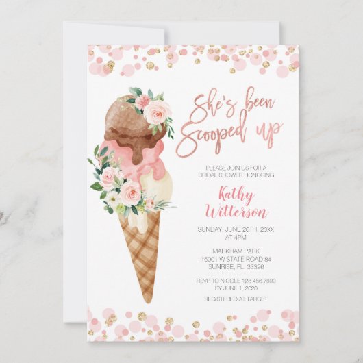 Invitation Fête des mariées de crème glacée (Devant)