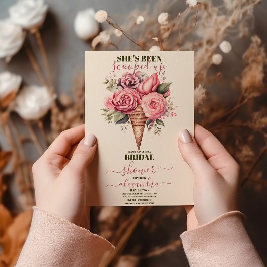 Invitation Fête des mariées de crème glacée à l'aquarelle