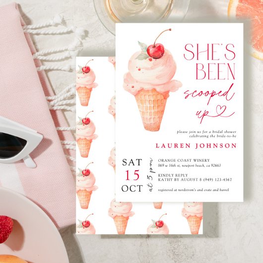 Invitation Fête des mariées de crème glacée Cherry Up