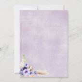 Invitation Fête des mariées de crème glacée florale pourpre (Dos)