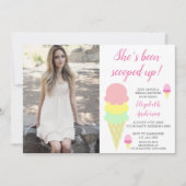 Invitation Fête des mariées de crème glacée récupérée (Devant)