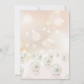 Invitation Fête des mariées de crème reflétant les perles (Dos)