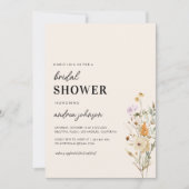Invitation Fête des mariées de crème rustique Fleur sauvage (Devant)