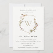 Invitation Fête des mariées de crête Fleur sauvage rose-rose (Devant)