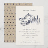 Invitation Fête des mariées de croquis de Navy Pin (Devant / Derrière)