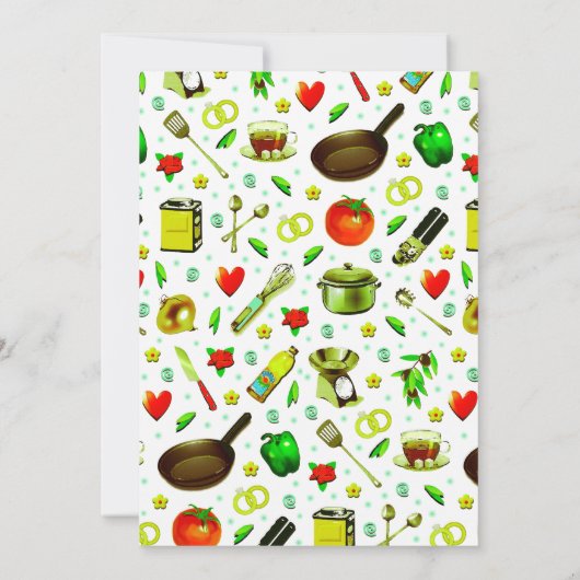 Invitation Fête des mariées de cuisine (Dos)