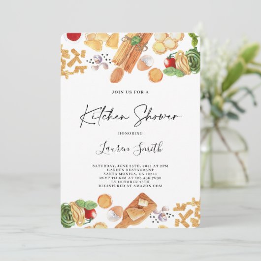 Invitation Fête des mariées de cuisine (Debout devant)