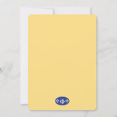 Invitation Fête des mariées de cuisine marine et jaune rétro (Dos)