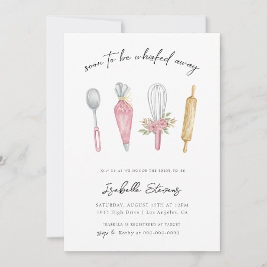 Invitation Fête des mariées de cuisson Whisking Away (Devant)