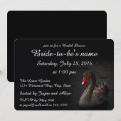 Invitation Fête des mariées de cygne noir (Devant / Derrière)