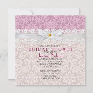 Invitation Fête des mariées de Damas en ruban de marais