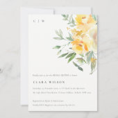 Invitation Fête des mariées de de Bunch Rose Aquarelle Jaune (Devant)