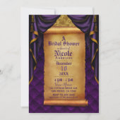 Invitation Fête des mariées de défilement Royal Purple & Gold (Devant)