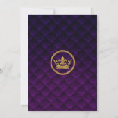 Invitation Fête des mariées de défilement Royal Purple & Gold (Dos)