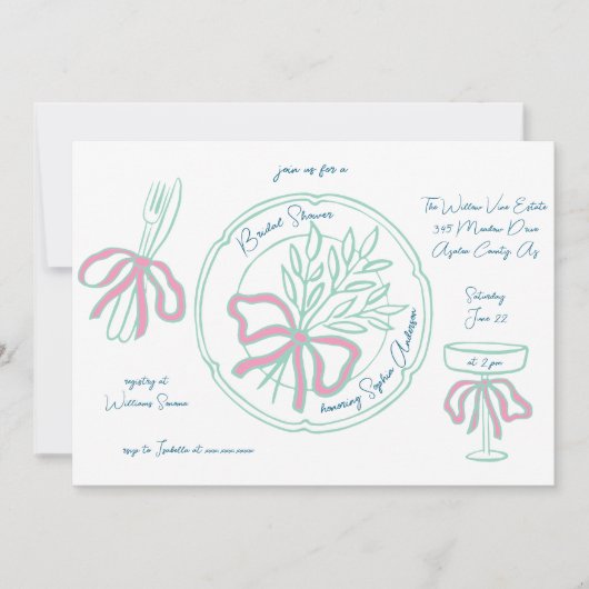 Invitation Fête des mariées de définition de table de table d (Devant)