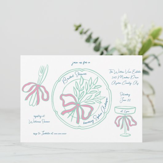 Invitation Fête des mariées de définition de table de table d (Debout devant)