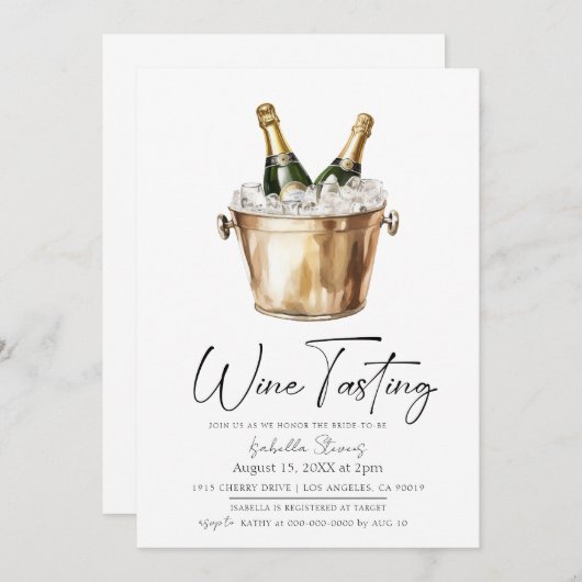 Invitation Fête des mariées de dégustation (Devant / Derrière)