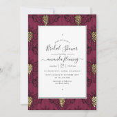 Invitation Fête des mariées de dégustation de Plum et de Vin (Devant)