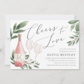 Invitation Fête des mariées de dégustation de vin à l'amour (Devant)