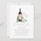 Invitation Fête des mariées de dégustation de vin à l'amour (Devant)