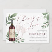 Invitation Fête des mariées de dégustation de vin à l'amour (Devant)