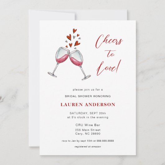 Invitation Fête des mariées de dégustation de vin moderne (Devant)