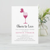 Invitation Fête des mariées de dégustation de vin Rose papill (Debout devant)