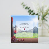 Invitation Fête des mariées de dégustation de vin rouge de Bo (Debout devant)