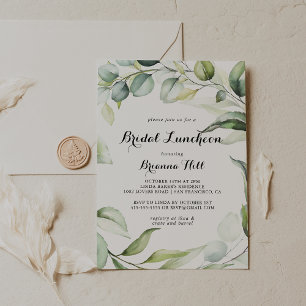 Invitation Fête des mariées de déjeuner nuptiale Eucalyptus G