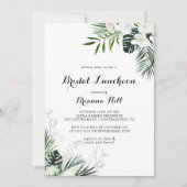 Invitation Fête des mariées de déjeuner nuptiale tropicale ve (Devant)