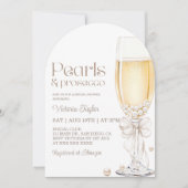 Invitation Fête des mariées de demande de perles et de poursu (Devant)