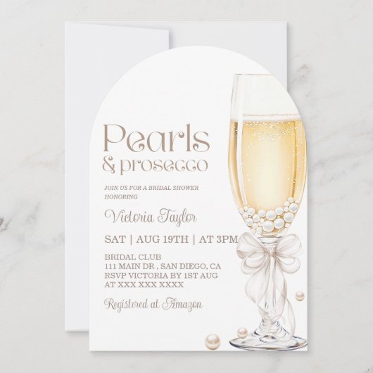 Invitation Fête des mariées de demande de perles et de poursu (Devant)