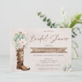 Invitation Fête des mariées de démarrage Russe Brown Western  (Debout devant)