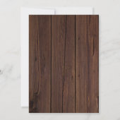 Invitation Fête des mariées de dentelle en bois rustique et e (Dos)