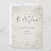 Invitation Fête des mariées de dentelle nuptiale ivoire moder (Devant)