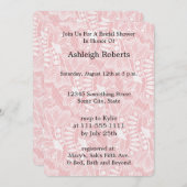 Invitation Fête des mariées de dentelle rose (Devant / Derrière)