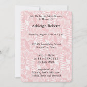 Invitation Fête des mariées de dentelle rose (Devant)