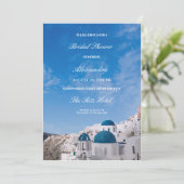 Invitation Fête des mariées de destination Santorin (Debout devant)
