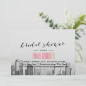 Invitation Fête des mariées de destination Skyline Ville mode (Debout devant)