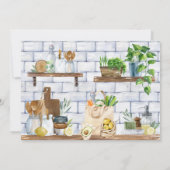 Invitation Fête des mariées de devis d'aquarelle Cuisine (Dos)